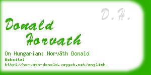 donald horvath business card