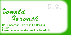 donald horvath business card